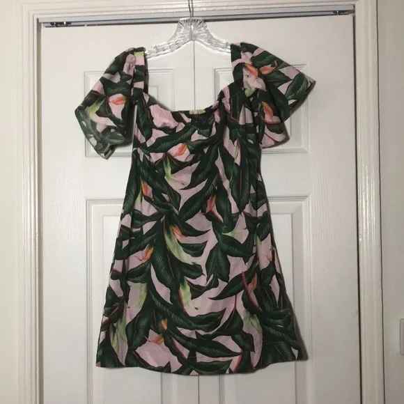 Vibrant Leaf Print Dress - Picture 1 of 4